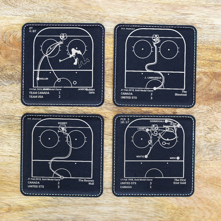 United States Women's National Hockey Team Greatest Goals: Leatherette Coasters (Set of 4)