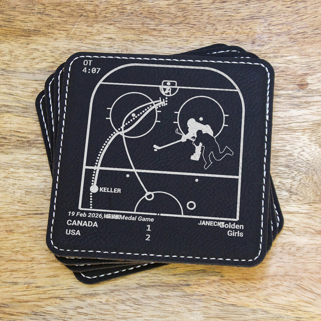 United States Women's National Hockey Team Greatest Goals: Leatherette Coasters (Set of 4)