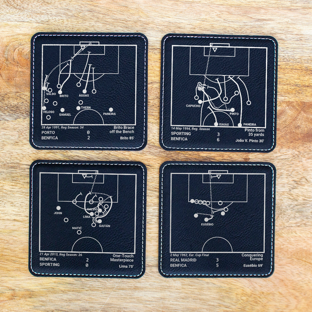 Benfica Greatest Goals: Leatherette Coasters (Set of 4)