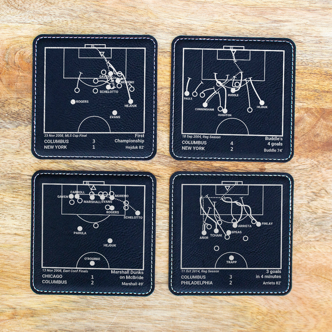 Greatest Columbus Crew Goals: Leatherette Coasters (Set of 4)