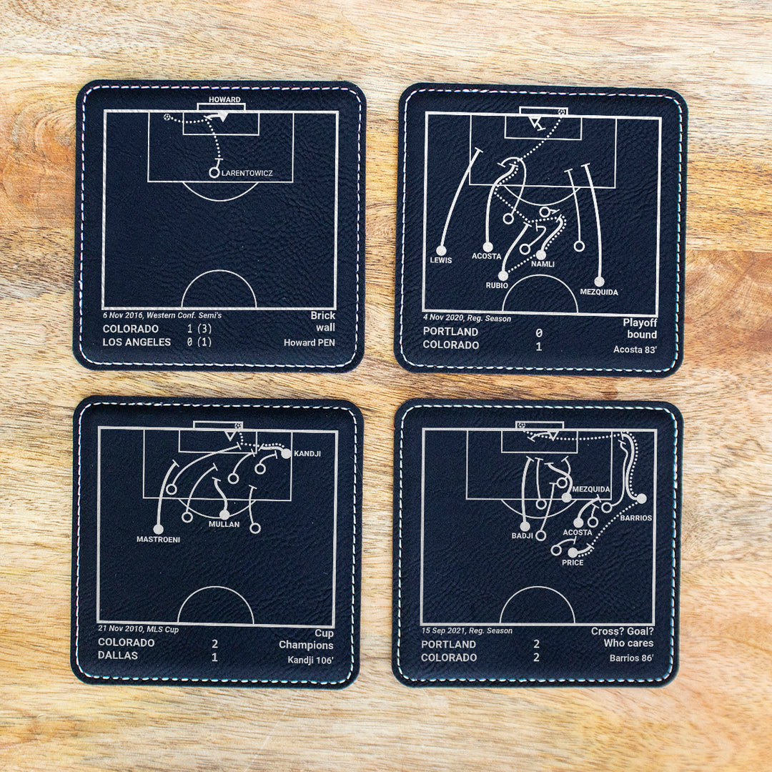 Greatest Colorado Rapids Goals: Leatherette Coasters (Set of 4)
