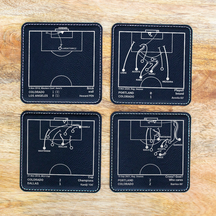 Greatest Colorado Rapids Goals: Leatherette Coasters (Set of 4)