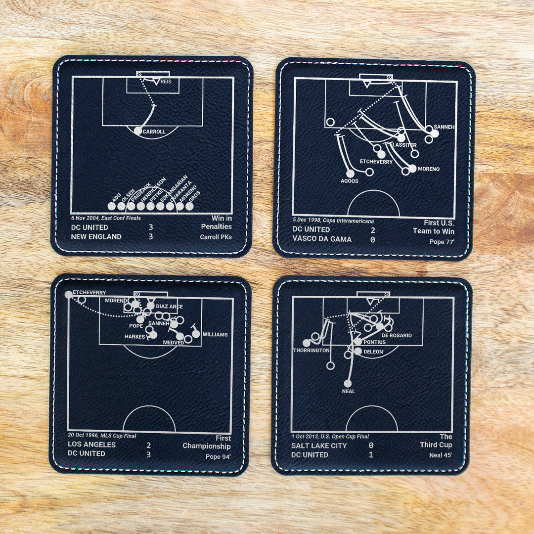 Greatest DC United Goals: Leatherette Coasters (Set of 4)