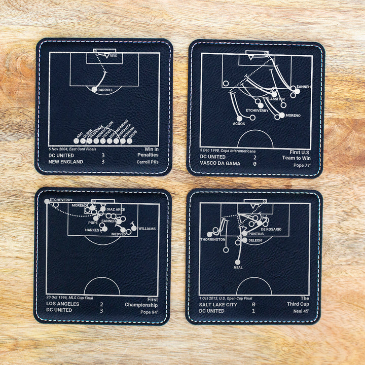 Greatest DC United Goals: Leatherette Coasters (Set of 4)