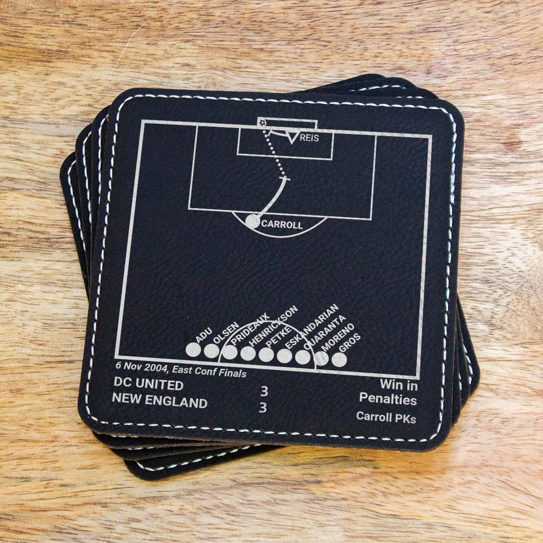 Greatest DC United Goals: Leatherette Coasters (Set of 4)