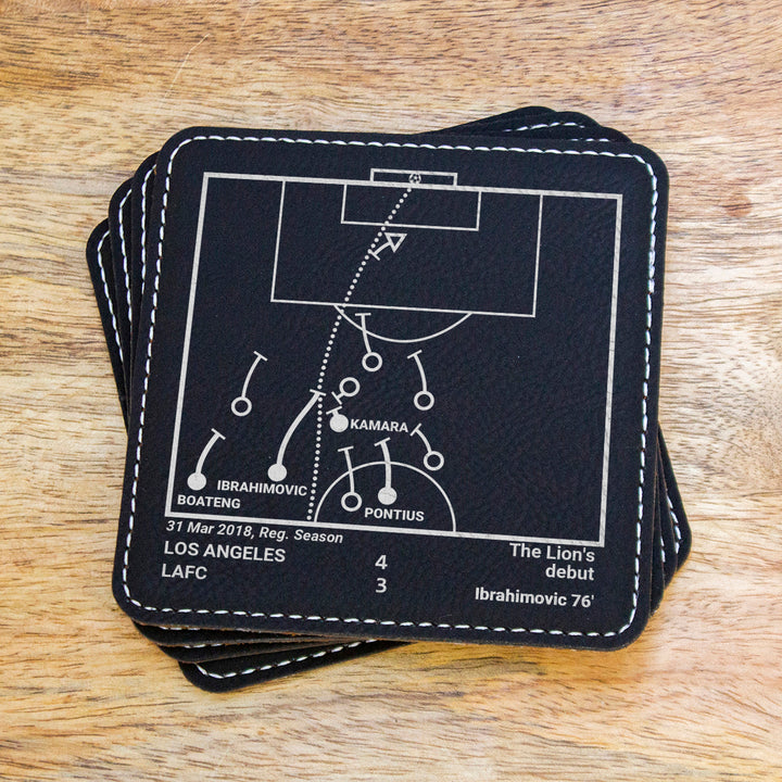 Greatest LA Galaxy Goals: Leatherette Coasters (Set of 4)