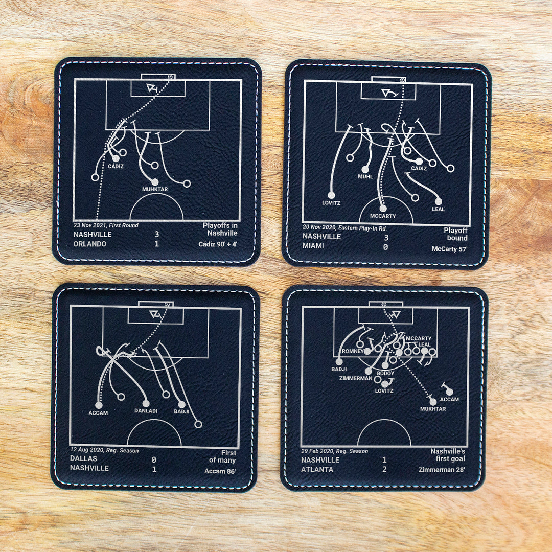 Greatest Nashville Goals: Leatherette Coasters (Set of 4)
