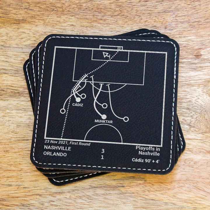 Greatest Nashville Goals: Leatherette Coasters (Set of 4)
