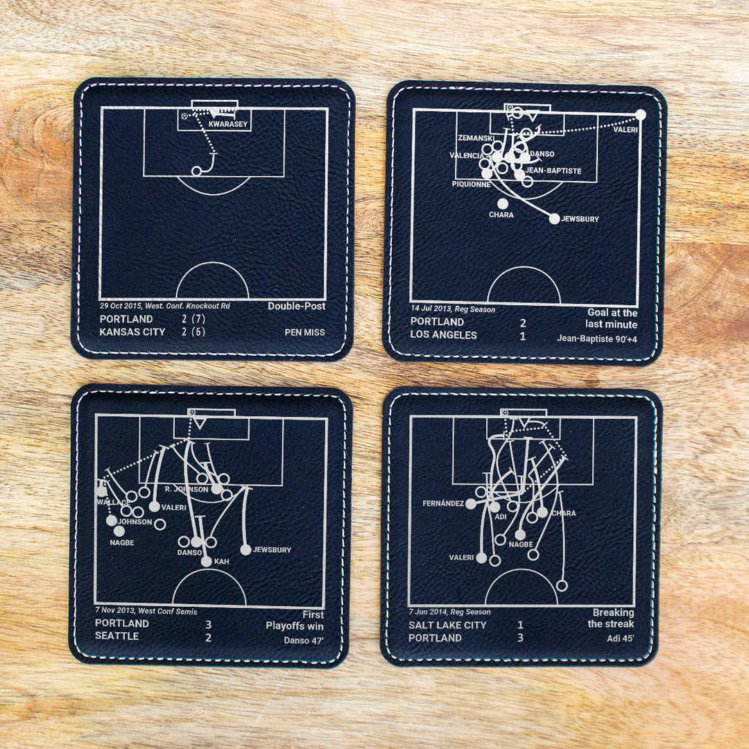 Greatest Portland Timbers Goals: Leatherette Coasters (Set of 4)