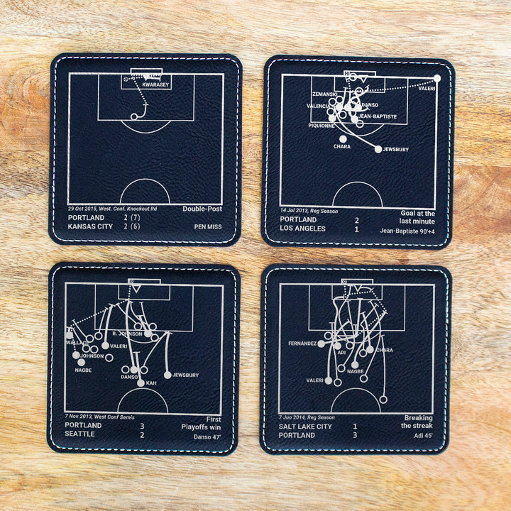 Greatest Portland Timbers Goals: Leatherette Coasters (Set of 4)