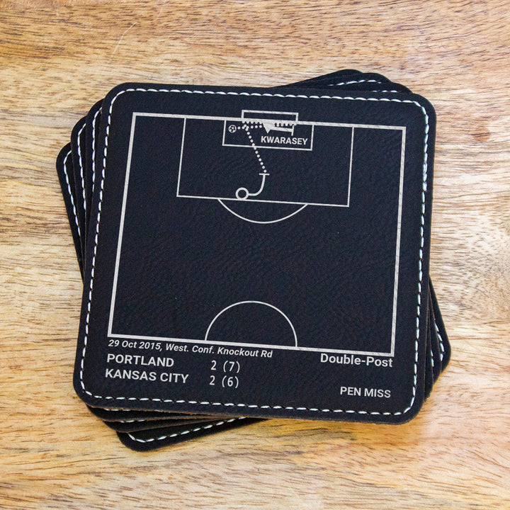 Greatest Portland Timbers Goals: Leatherette Coasters (Set of 4)