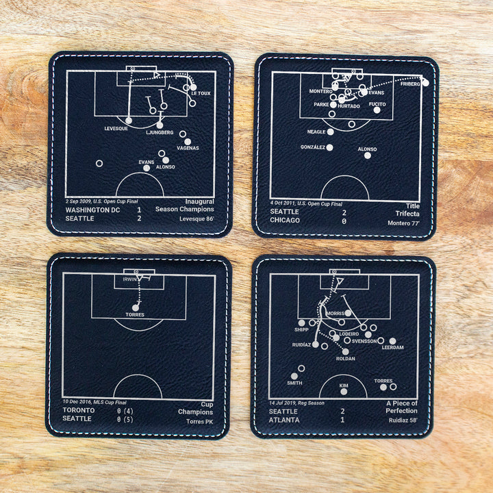 Greatest Seattle Sounders Goals: Leatherette Coasters (Set of 4)