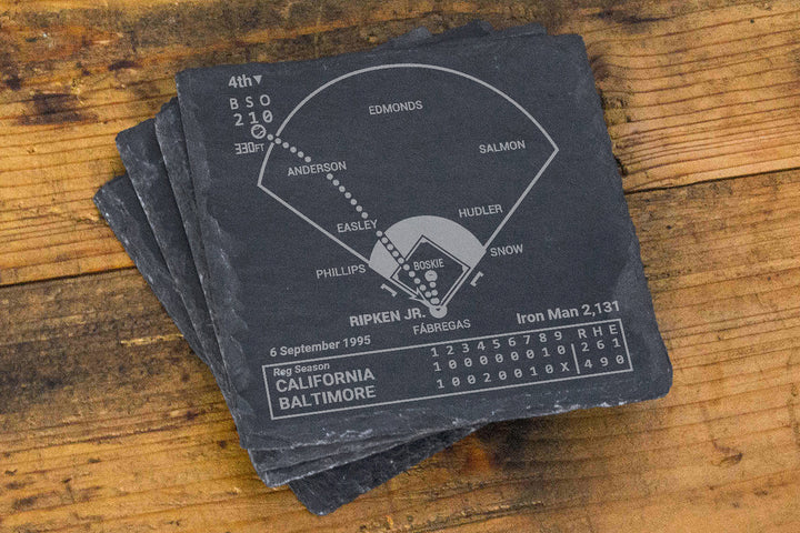 Baltimore Orioles Greatest Plays: Slate Coasters (Set of 4)
