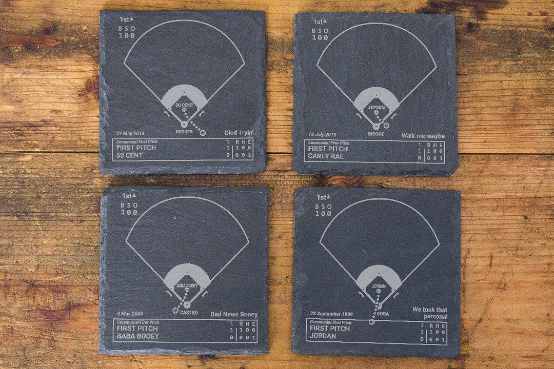 First Pitch Bloopers Slate Coasters (Set of 4)