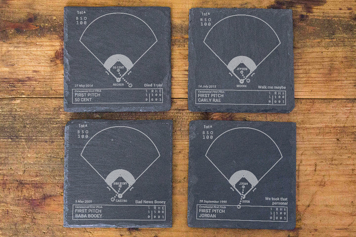 First Pitch Bloopers Slate Coasters (Set of 4)