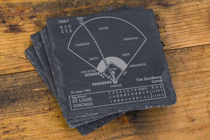 Greatest Cubs Vintage Plays: Slate Coasters (Set of 4)