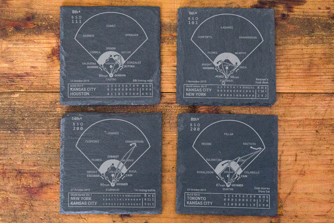 <b>2015 Champions</b> Royals Plays: Slate Coasters (Set of 4)