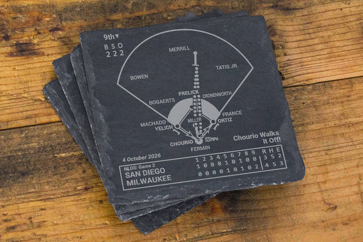 Greatest Milwaukee Brewers Plays: Slate Coasters (Set of 4)