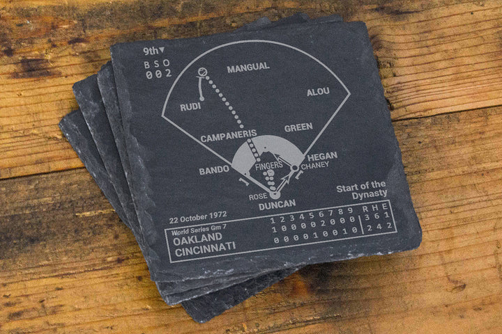 Oakland Athletics Greatest Plays: Slate Coasters (Set of 4)