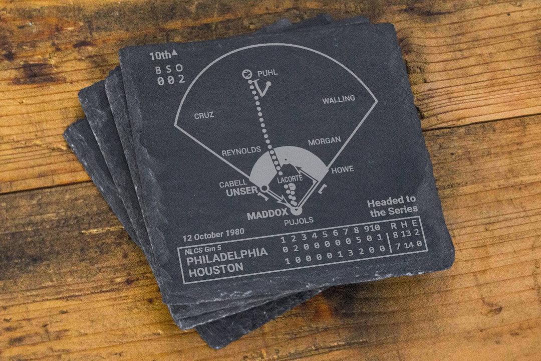 Philadelphia Phillies Greatest Plays: Slate Coasters (Set of 4)