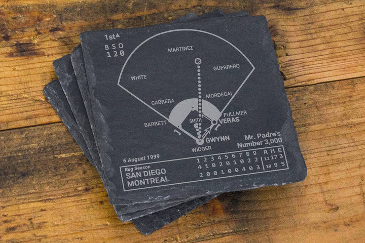 San Diego Padres Greatest Plays: Slate Coasters (Set of 4)