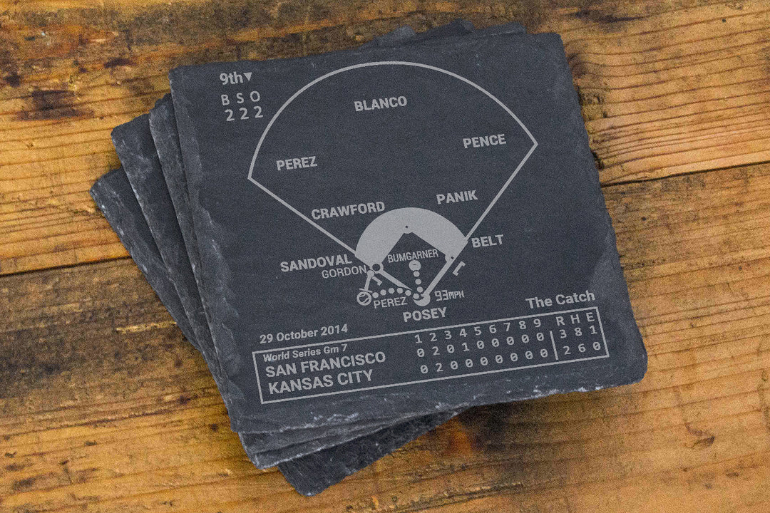 San Francisco Giants Greatest Plays: Slate Coasters (Set of 4)