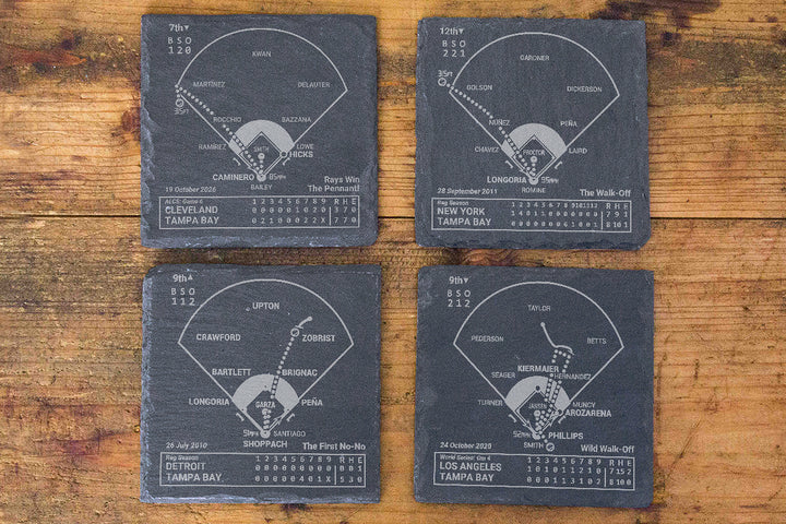 Greatest Tampa Bay Rays Plays: Slate Coasters (Set of 4)
