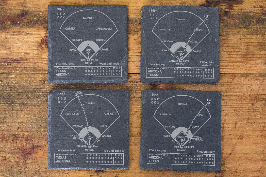 <b>2023 Champions</b> Rangers Plays: Slate Coasters (Set of 4)