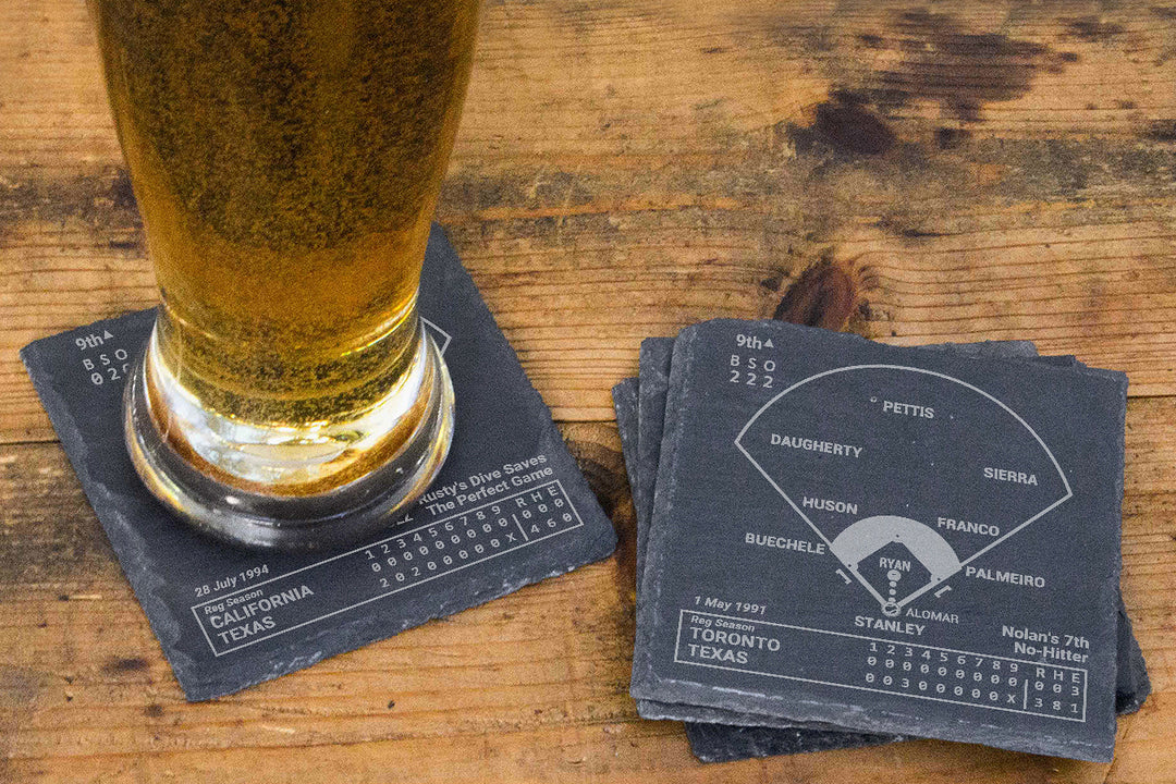 Texas Rangers Greatest Plays: Slate Coasters (Set of 4)