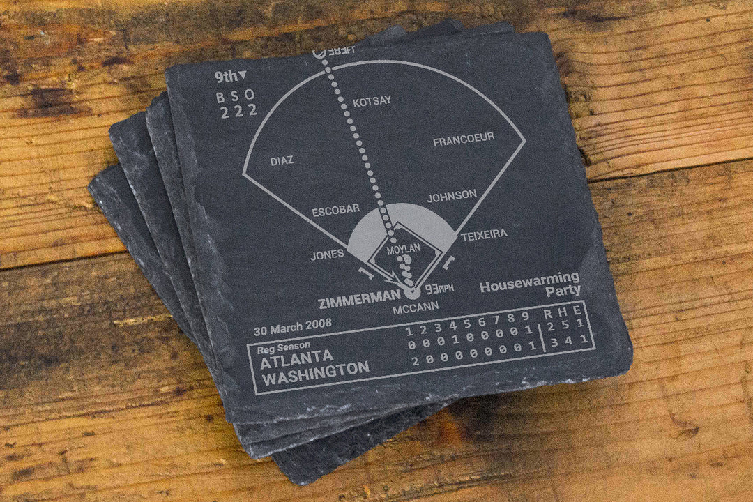 Washington Nationals Greatest Plays: Slate Coasters (Set of 4)