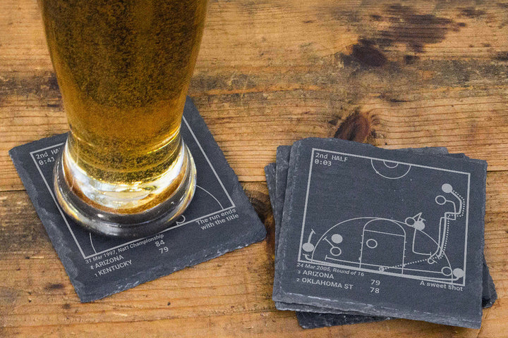 Greatest Arizona Basketball Plays: Slate Coasters (Set of 4)