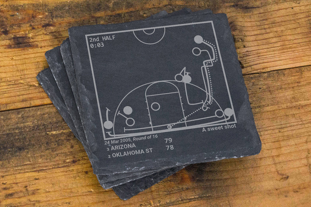 Greatest Arizona Basketball Plays: Slate Coasters (Set of 4)