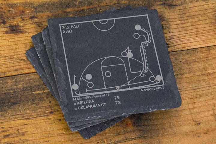 Greatest Arizona Basketball Plays: Slate Coasters (Set of 4)
