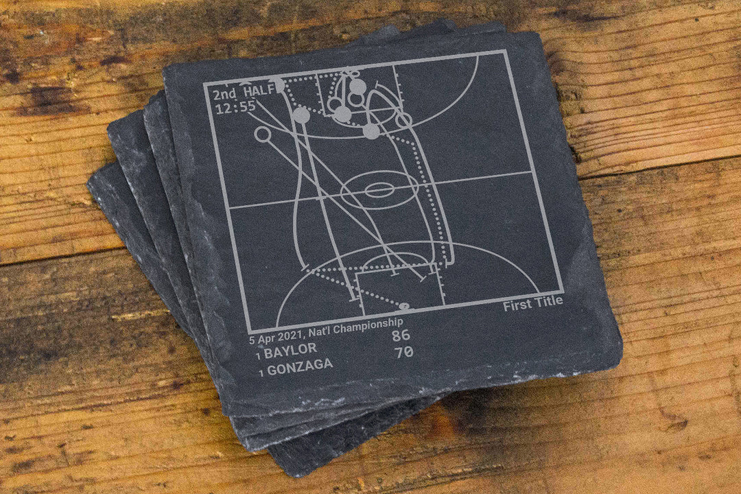 <b>2021 Champions</b> Baylor Basketball Plays: Slate Coasters (Set of 4)