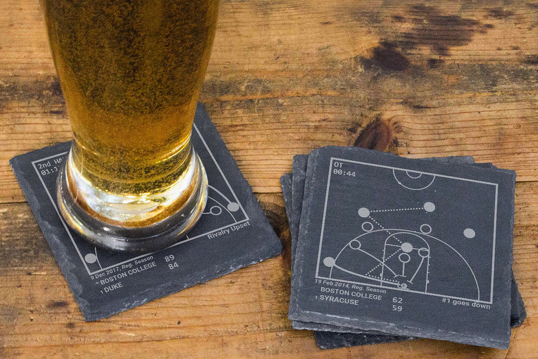 Greatest Boston College Basketball Plays: Slate Coasters (Set of 4)