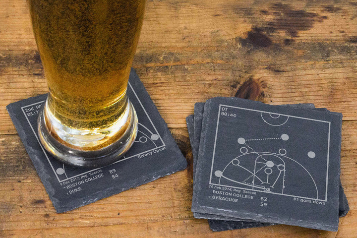 Greatest Boston College Basketball Plays: Slate Coasters (Set of 4)