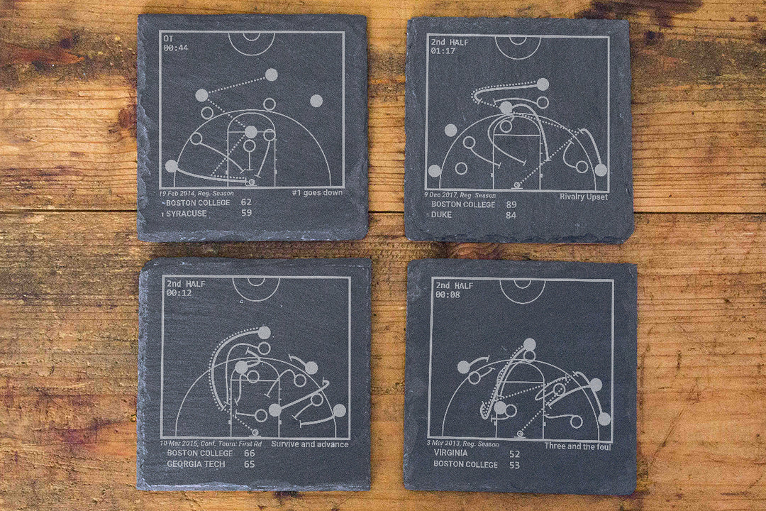 Greatest Boston College Basketball Plays: Slate Coasters (Set of 4)