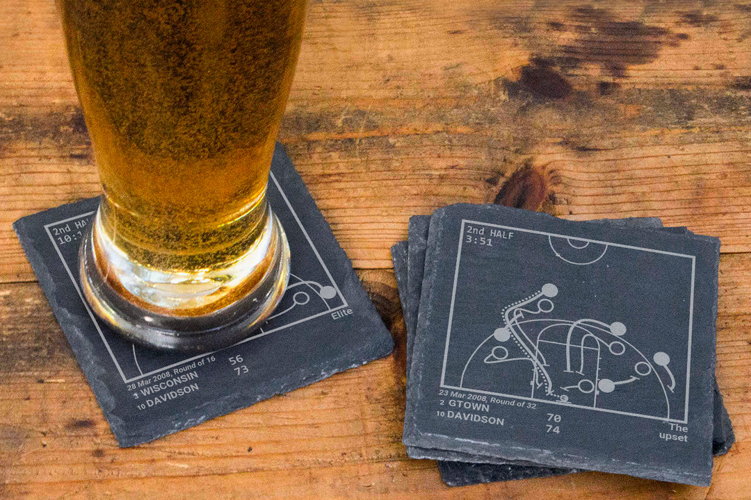 Davidson Basketball Greatest Plays: Slate Coasters (Set of 4)