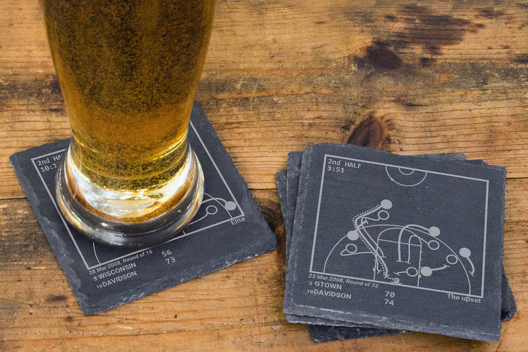 Greatest Davidson Basketball Plays: Slate Coasters (Set of 4)