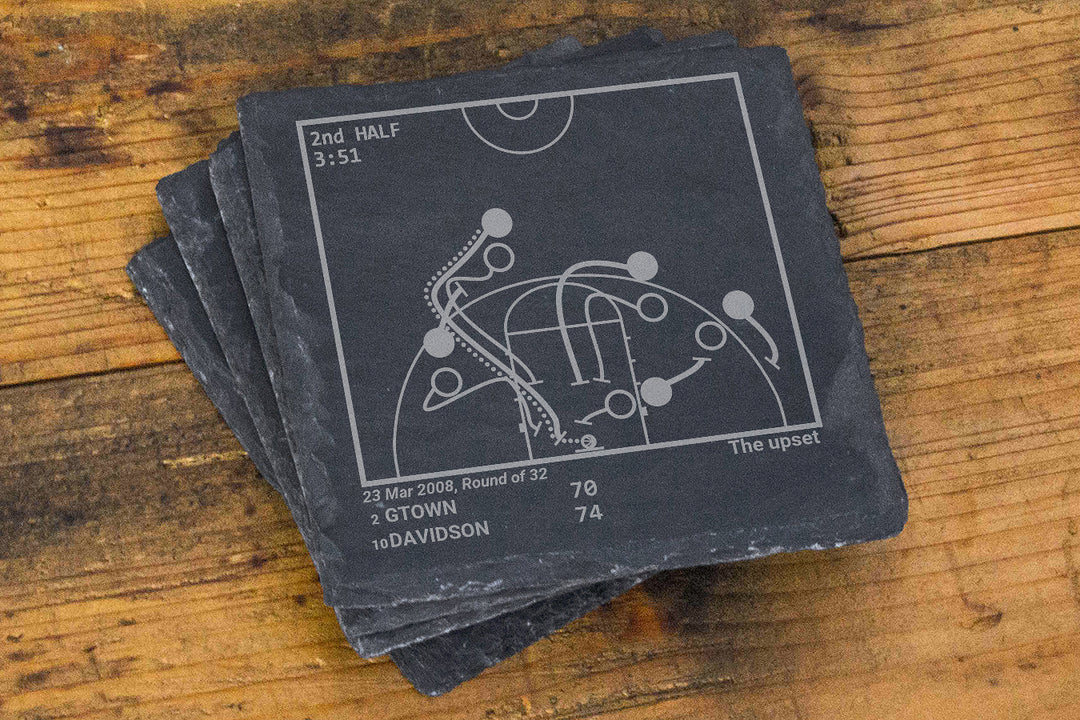 Greatest Davidson Basketball Plays: Slate Coasters (Set of 4)