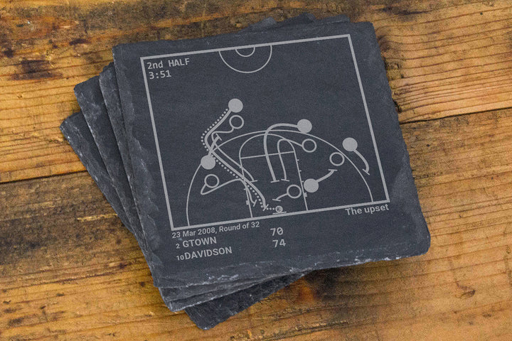 Greatest Davidson Basketball Plays: Slate Coasters (Set of 4)