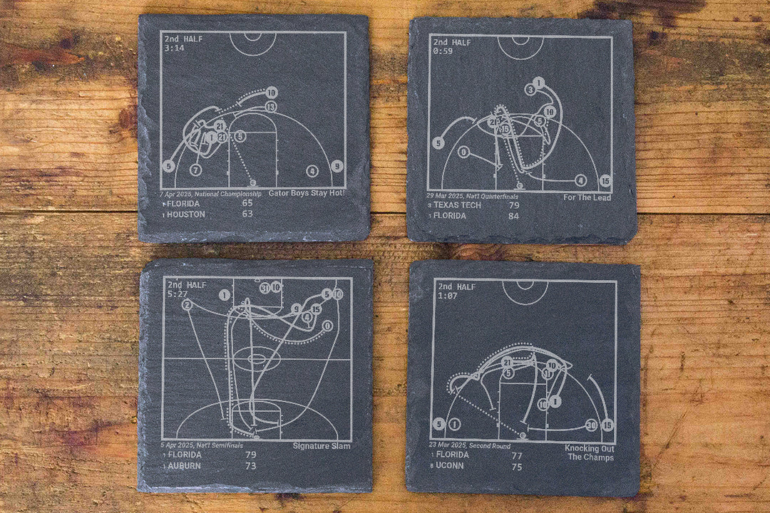 <b>2025 Champions</b> Florida Basketball Plays: Slate Coasters (Set of 4)