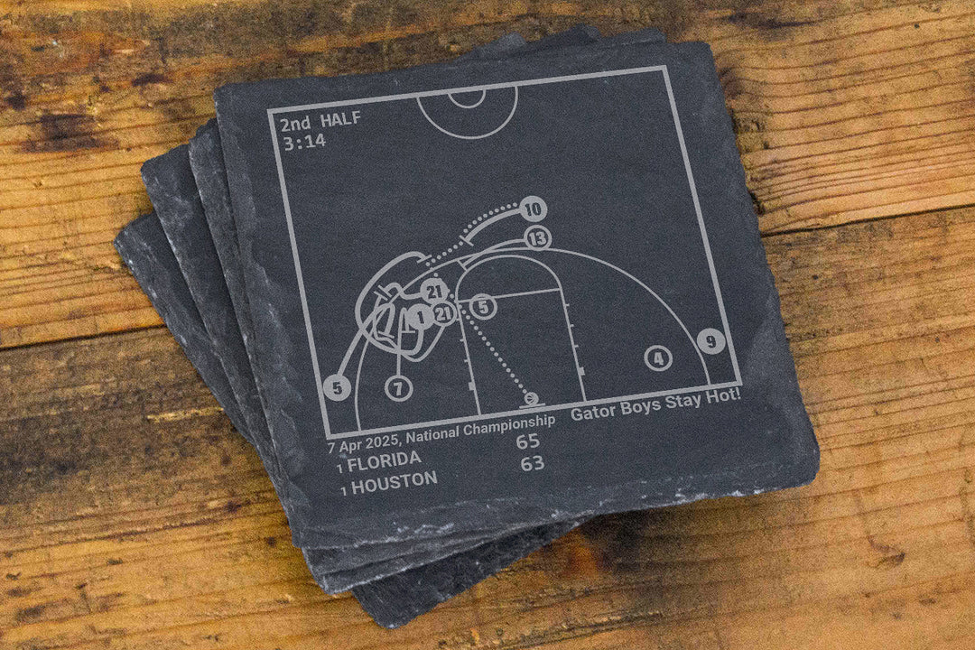 <b>2025 Champions</b> Florida Basketball Plays: Slate Coasters (Set of 4)