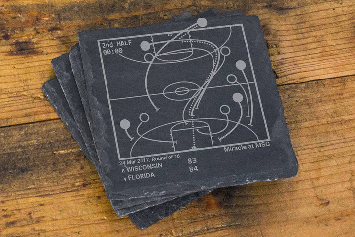 Greatest Florida Basketball Plays: Slate Coasters (Set of 4)