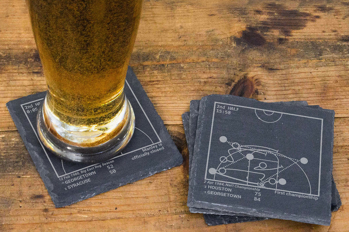Greatest Georgetown Basketball Plays: Slate Coasters (Set of 4)
