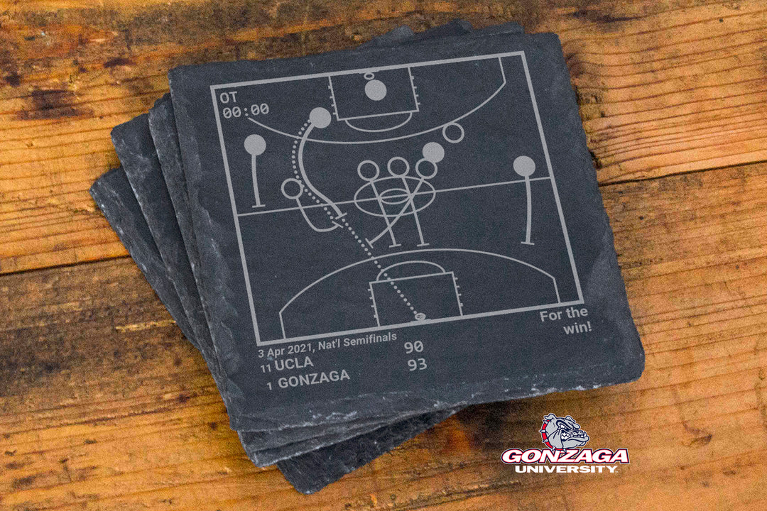 Gonzaga Basketball Greatest Plays: Slate Coasters (Set of 4)