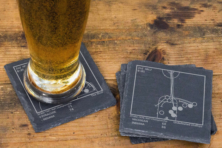 Greatest Indiana Basketball Plays: Slate Coasters (Set of 4)