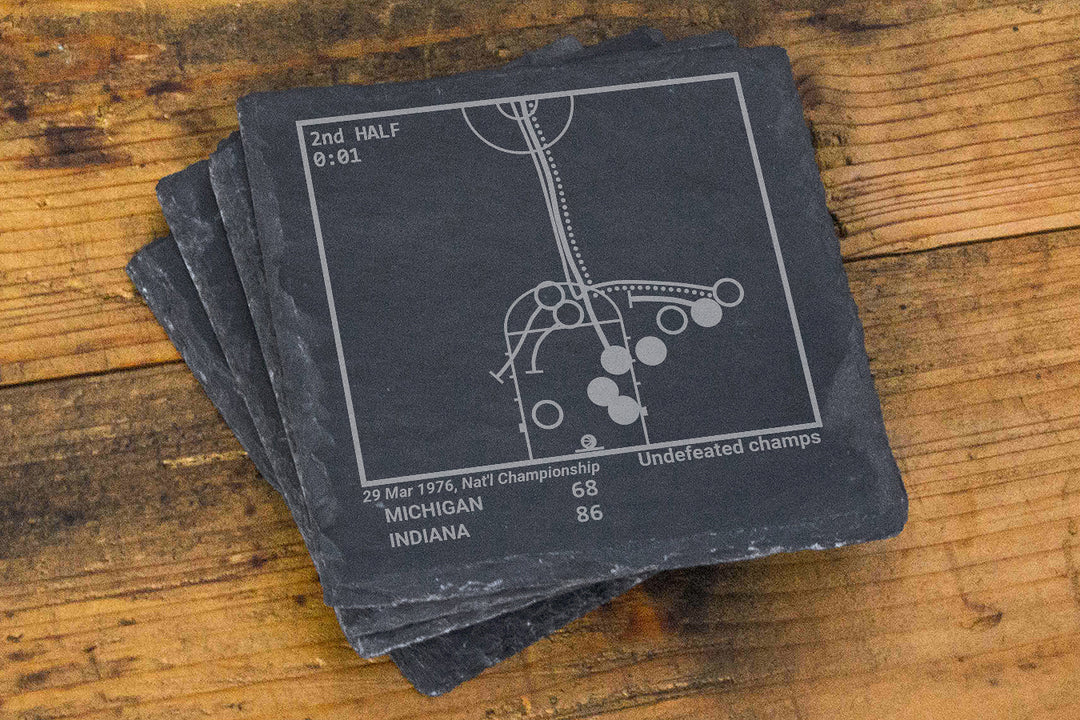 Greatest Indiana Basketball Plays: Slate Coasters (Set of 4)