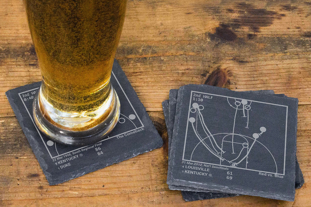 Greatest Kentucky Basketball Plays: Slate Coasters (Set of 4)