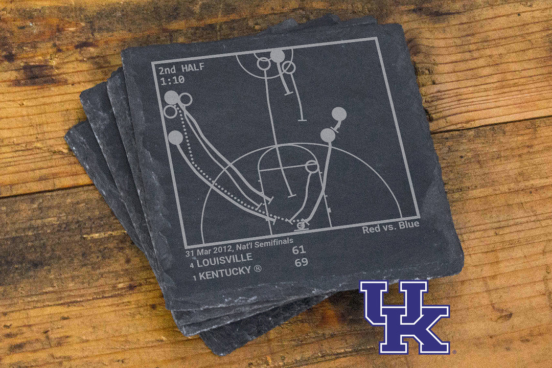Greatest Kentucky Basketball Plays: Slate Coasters (Set of 4)